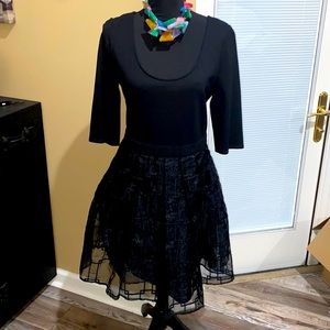 Tracy Reese Ponte Knit Tulle Dress Size 10